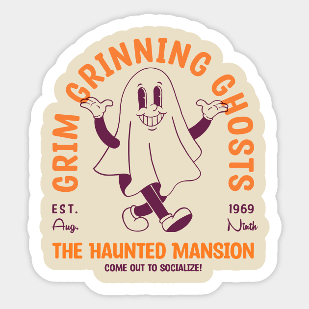 Grim Grinning Ghosts Sticker by Batg1rl